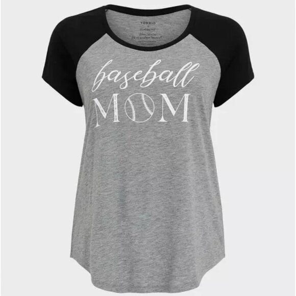 Torrid Size 4 Baseball Mom Raglan Tee NWT - Picture 1 of 7